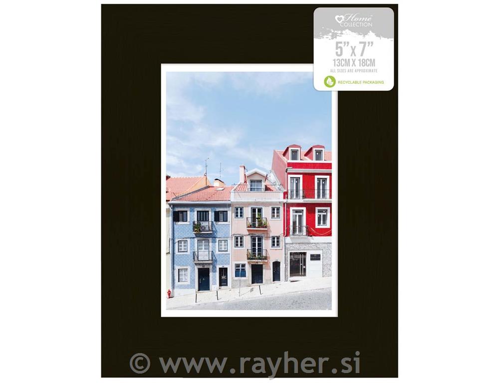 Okvir za slike, 13x18cm, črn širok rob