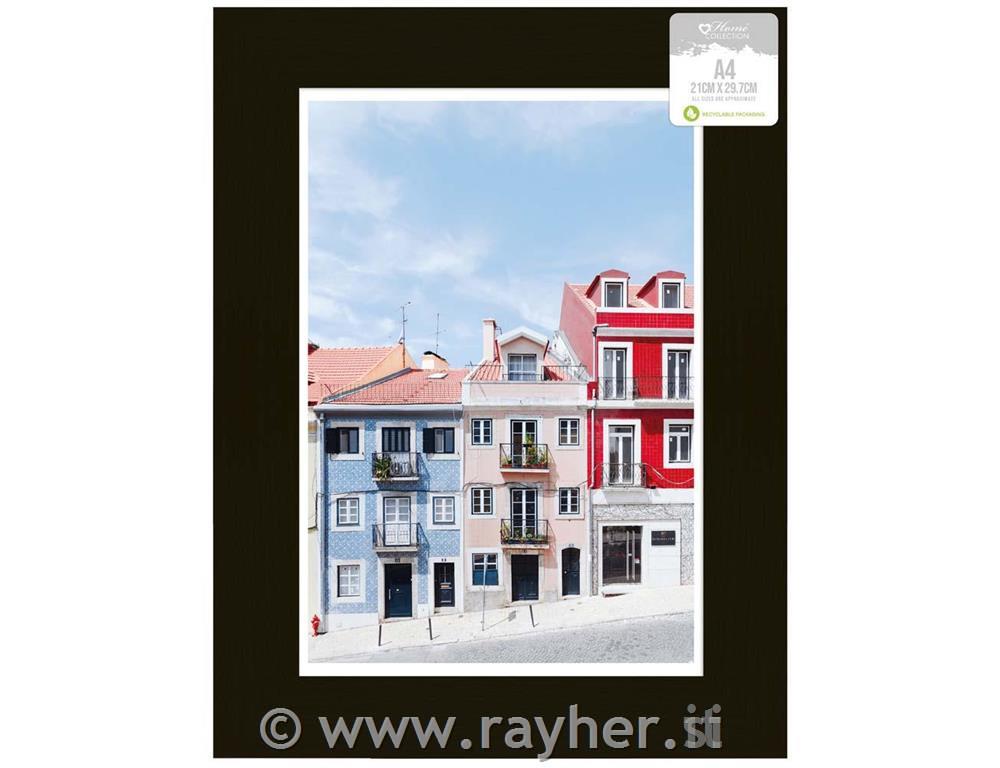 Okvir za slike, A4, črn širok rob