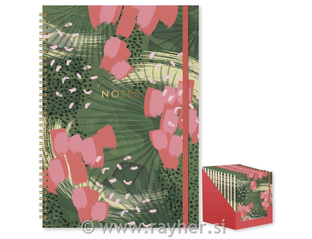 Notesnik s spiralo, A4, trde platnice