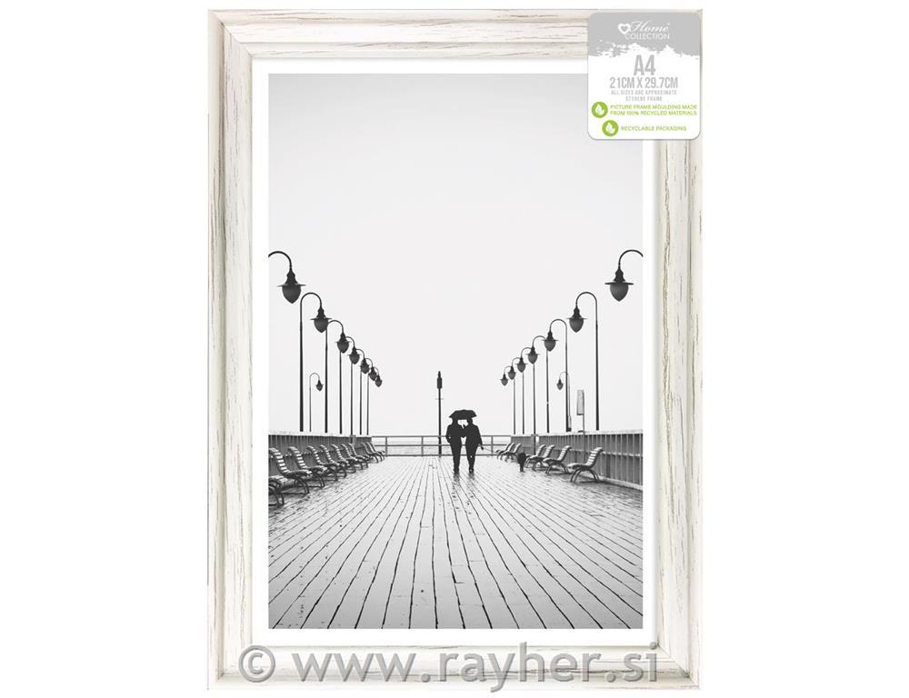 Okvir za slike, staro bel, A4