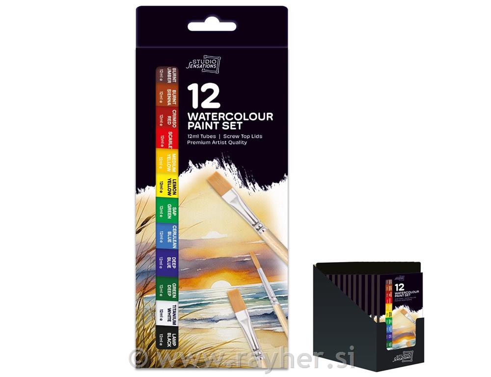 Akvarelne barve v tubi, 12x12ml