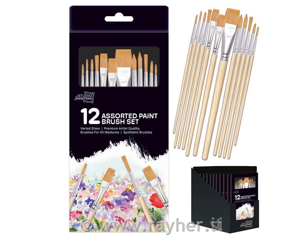 Veliki set sintetičnih čopičev, set 12