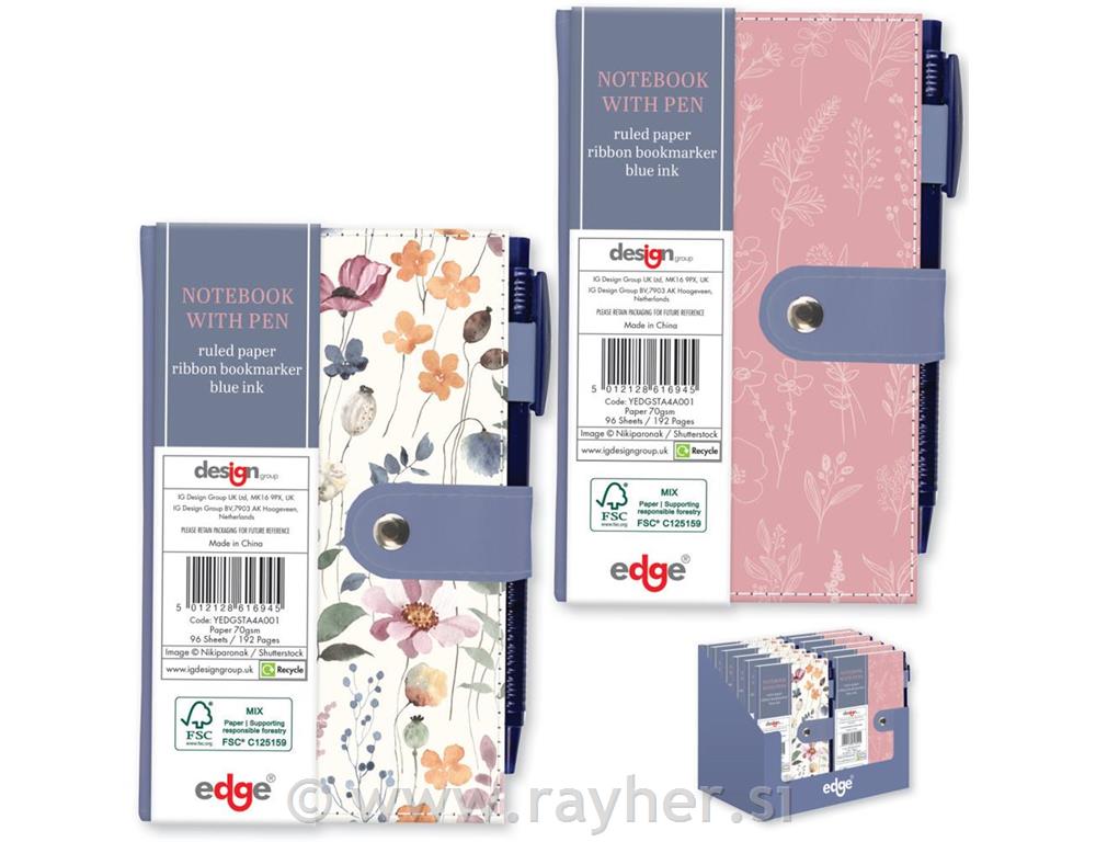 Rokovnik s pisalom Flowers