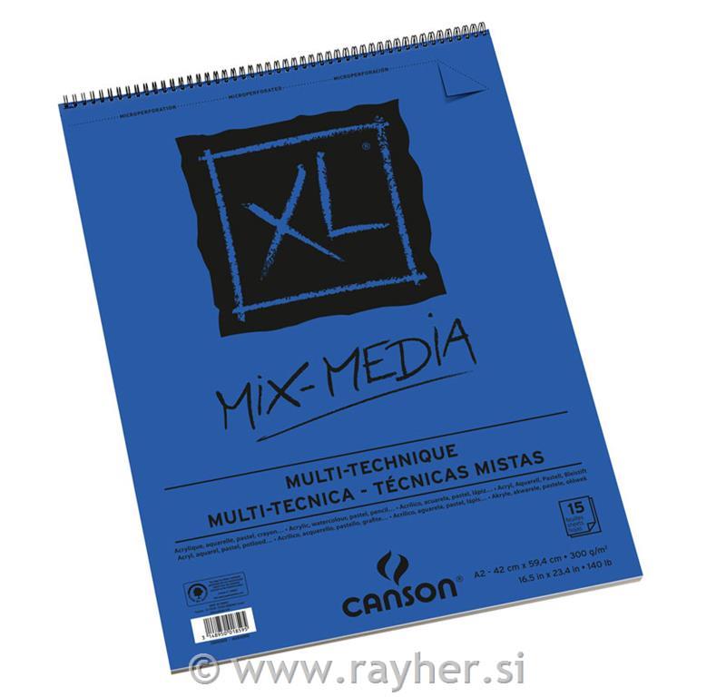 Skicirka spirala XL Mix Media A2 300 g, 15 listna