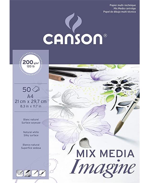 Skicirka Mixed Media Imagine A4 200 g, 50 listna