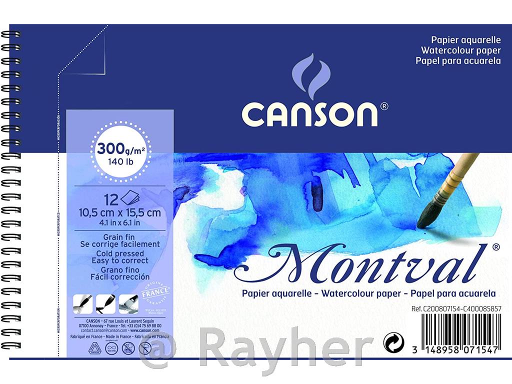 Blok akvarelni spirala Montval 10,5x15,5 cm 300 g, 12 listni; Cold Pressed