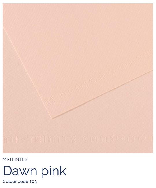 Papir Canson Mi-Teintes 50x65 cm 160 g/m; 103 Dawn Pink