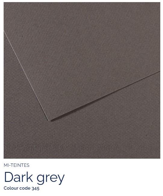 Papir Canson Mi-Teintes 50x65 cm 160 g/m; 345 Dark Grey