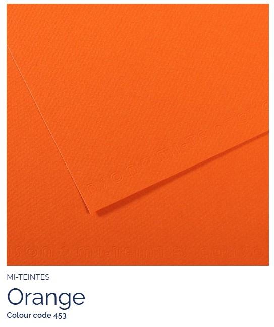 Papir Canson Mi-Teintes 50x65 cm 160 g/m; 453 Orange