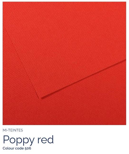 Papir Canson Mi-Teintes 50x65 cm 160 g/m; 506 Poppy Red