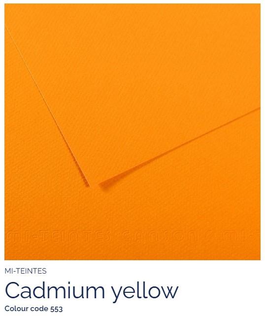 Papir Canson Mi-Teintes 50x65 cm 160 g/m; 553 Cadmium Yellow