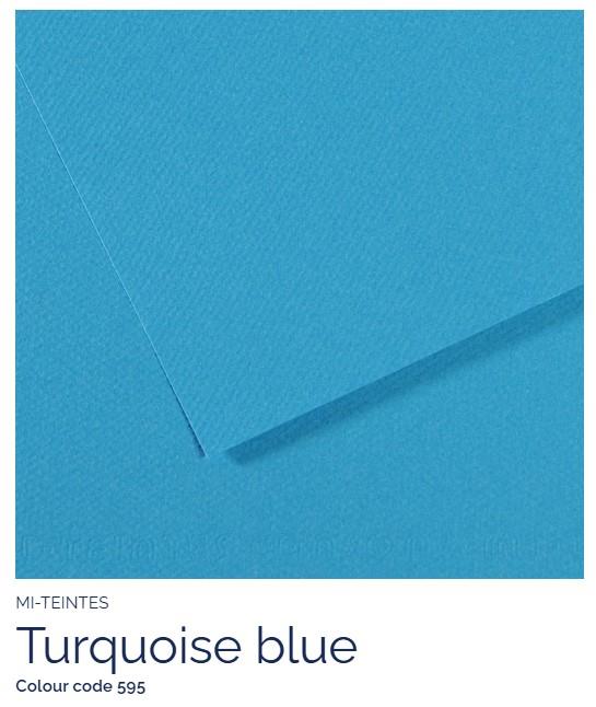 Papir Canson Mi-Teintes 50x65 cm 160 g/m; 595 Turqouise Blue