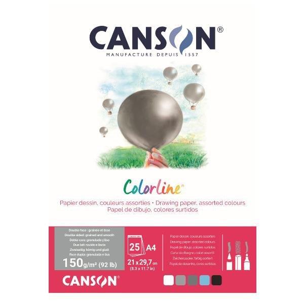 Paper Canson ColorLine A4 150 g sort. Zr