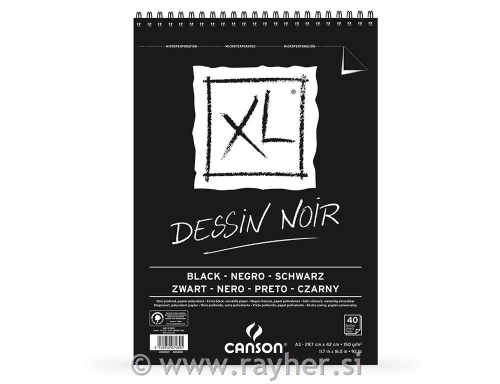 Sketch pad spiral XL Black A3 150 g, 40