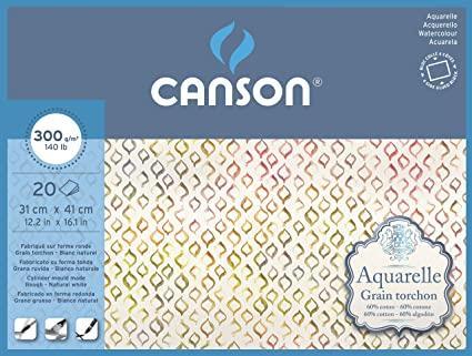 Blok akvarelni Aquarelle Canson 31x41 cm 300 g, 20 listni, Rough