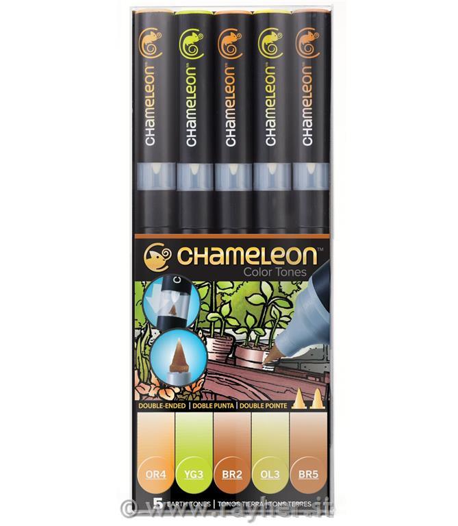 Flomastri Chameleon set 5,Zemeljski toni