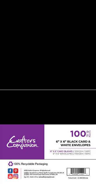 Kuverte+vizitke 15x15 črno/bele, set 100