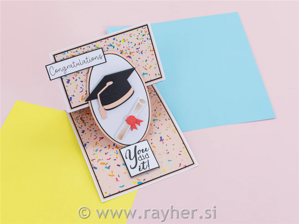 Rezalna šablona Diplomska kapa in svitek