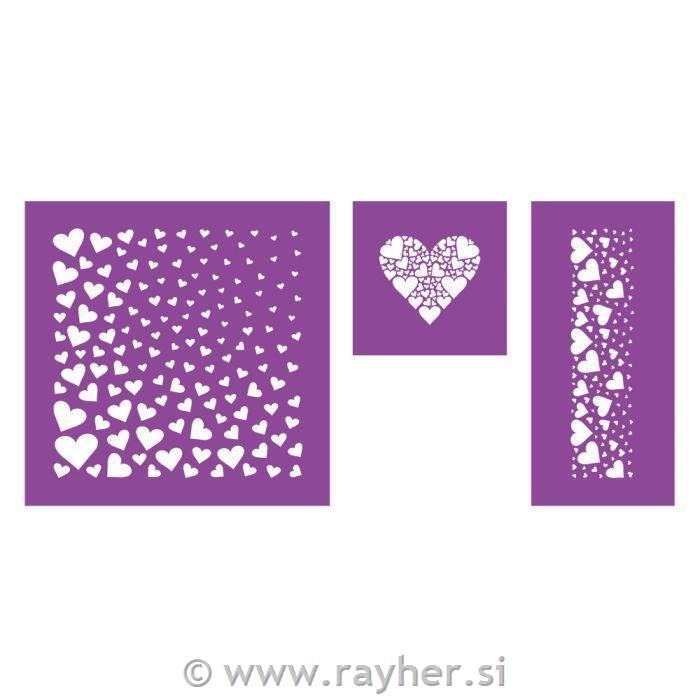 Crafters Companion Stencil Set -Love Hearts