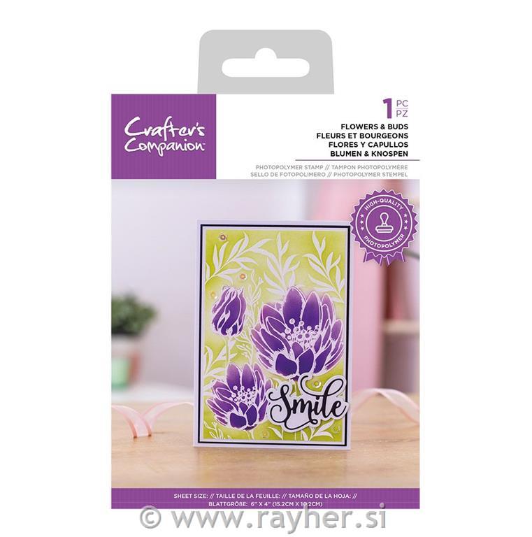 Resist Silhouette štampiljka - Flowers & Buds