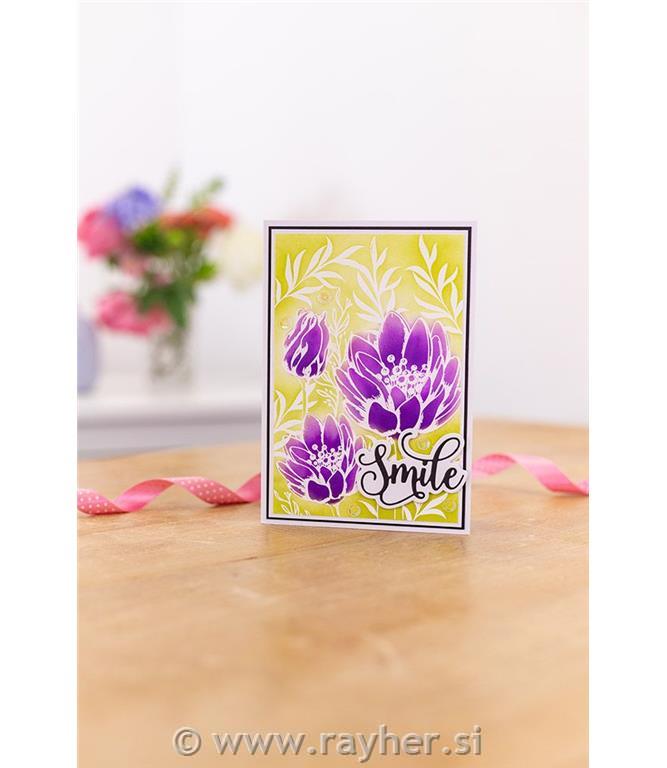 Resist Silhouette štampiljka - Flowers & Buds