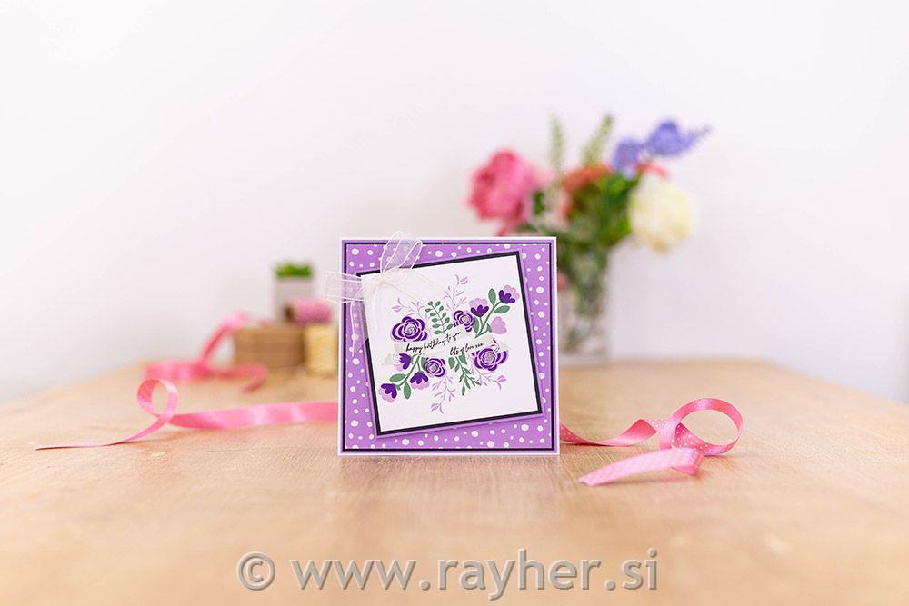 Štampiljke&šablona za papir - Violet Roses