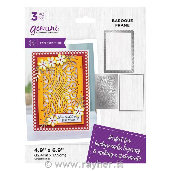 Gemini Deep Border Create-a-Card Die -Baroque Frame