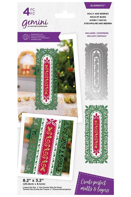 Gemini - Metal Die - Elements -Holly and Berries