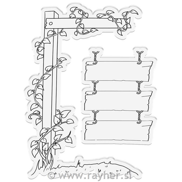 Rezalne šablone in Štampiljke Hanging Sign and Vines