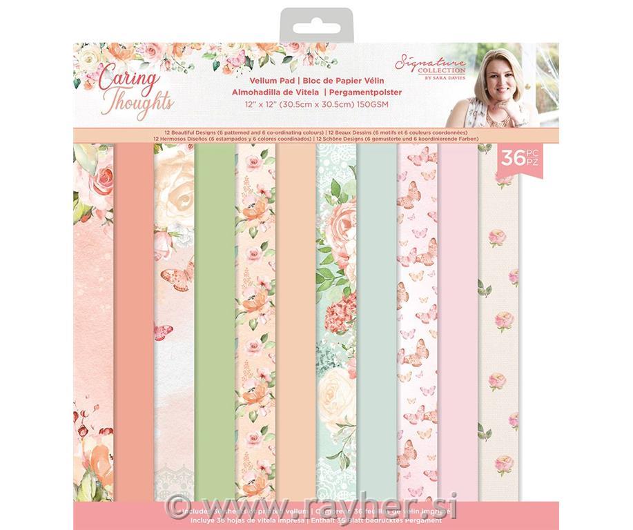 Paper pad Caring Thoughts Vellum 30x30cm