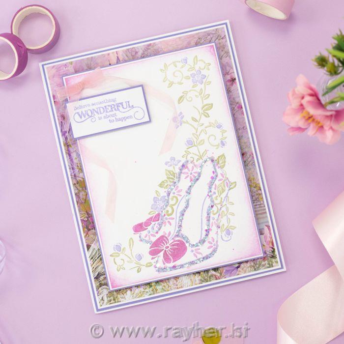 Embossing Folder Glass Slippers; Sara Signature Once Upon a Time