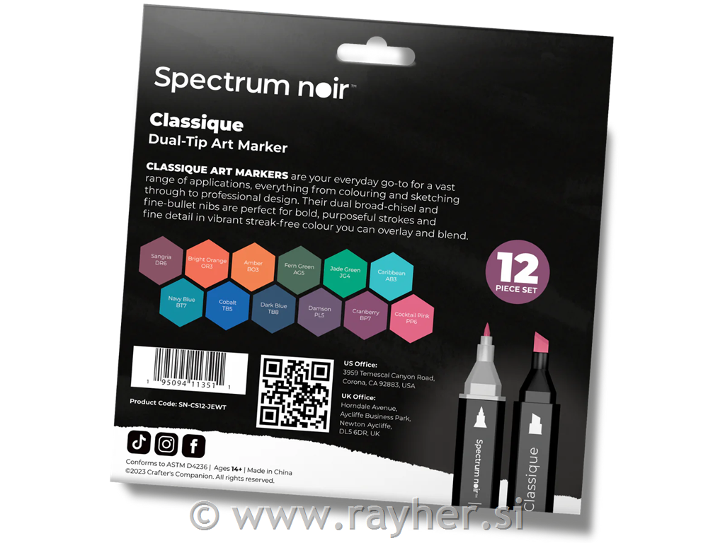 Flomastri Spectrum Noir Jewel Tones, set 12