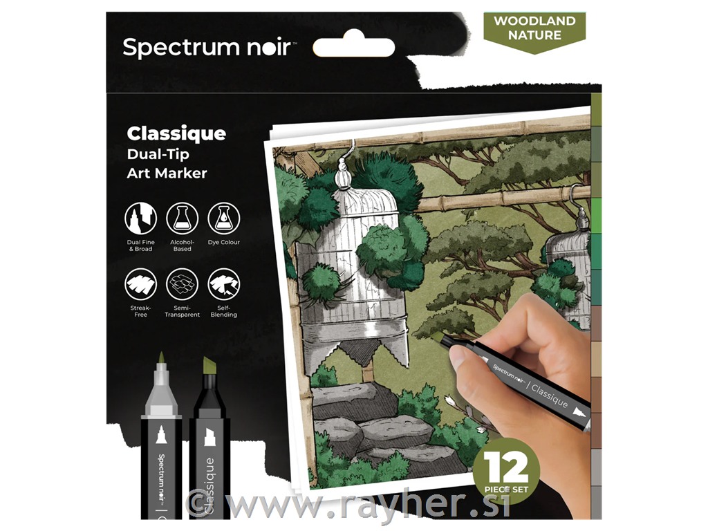 Flomastri Spectrum Noir Woodland Nature, set 12