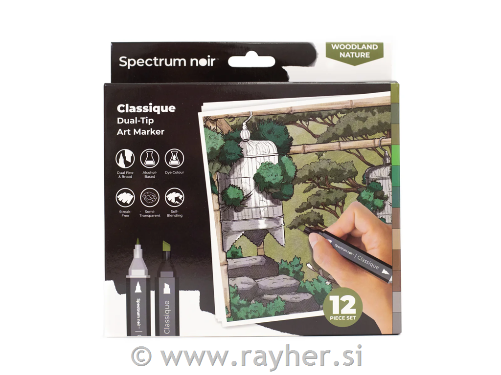 Flomastri Spectrum Noir Woodland Nature, set 12