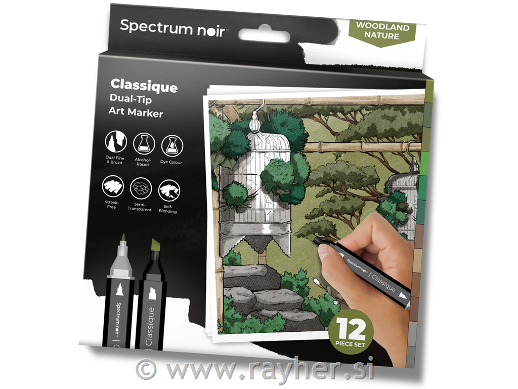 Flomastri Spectrum Noir Woodland Nature, set 12