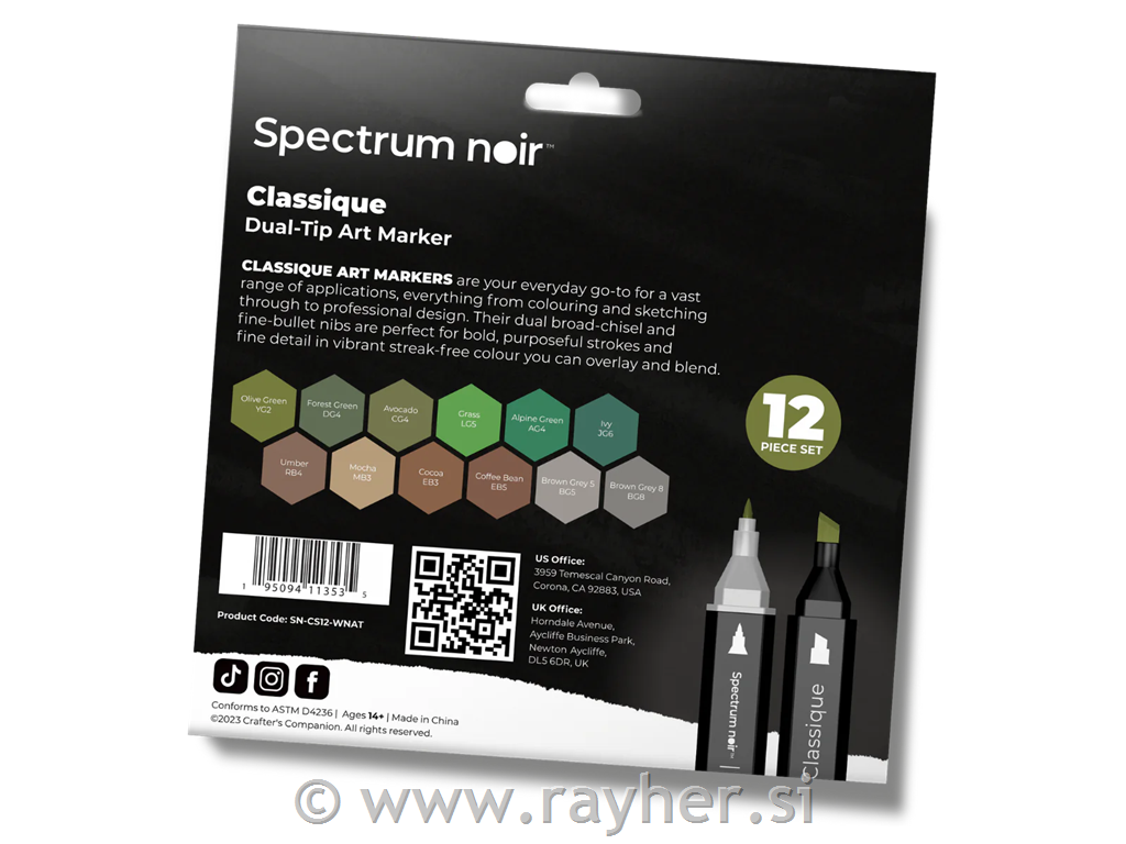 Flomastri Spectrum Noir Woodland Nature, set 12