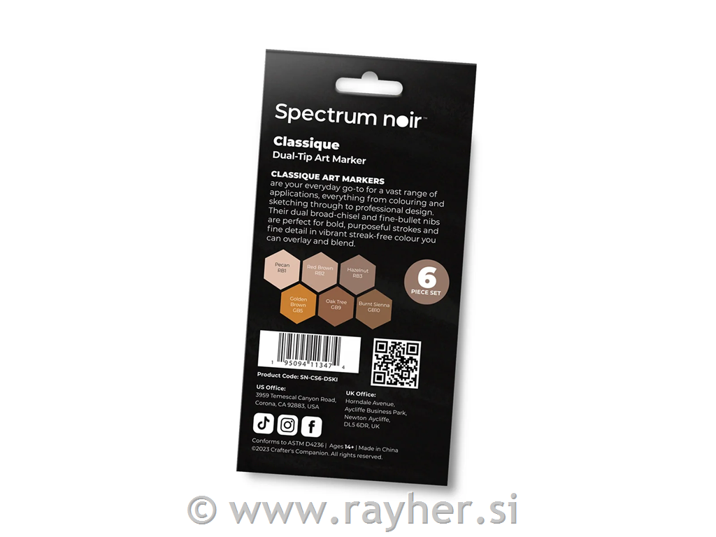 Flomastri Spectrum Noir Dark Skintones, set 6