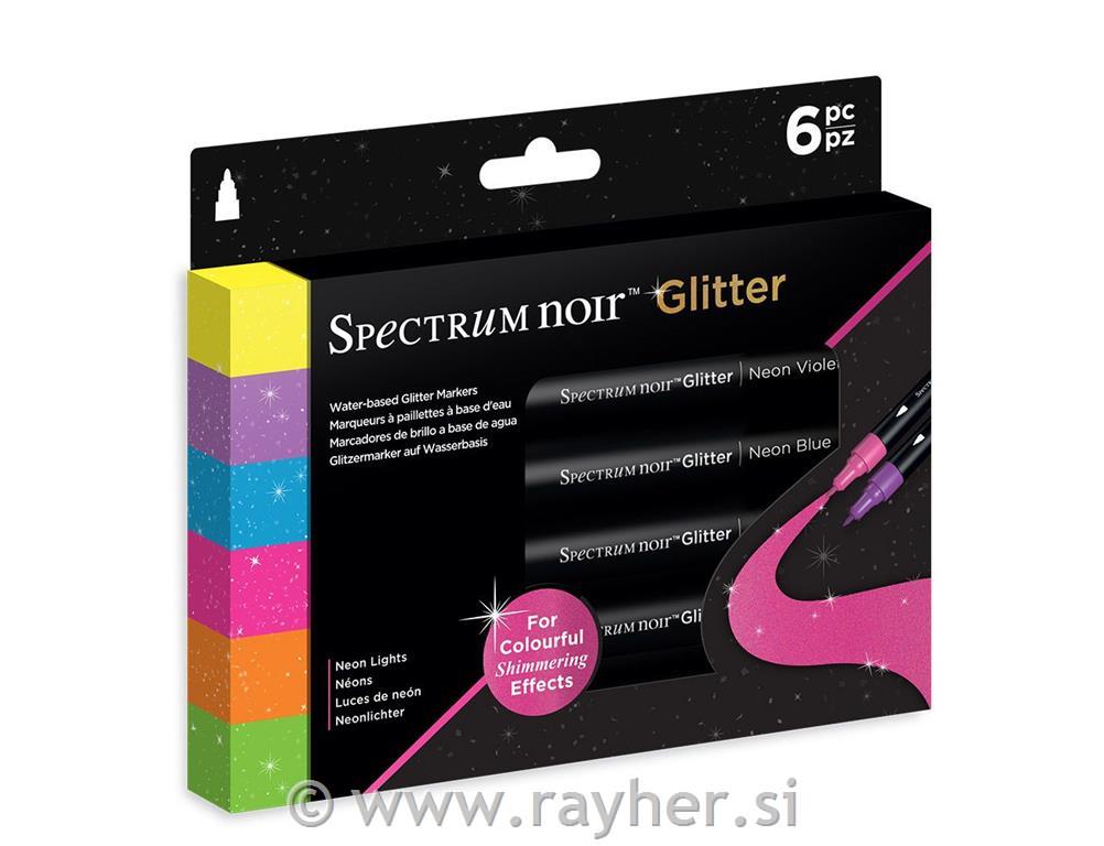 Flomastri Spectrum Noir Glitter Neon Lights, Set 6