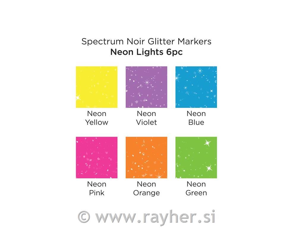 Flomastri Spectrum Noir Glitter Neon Lights, Set 6