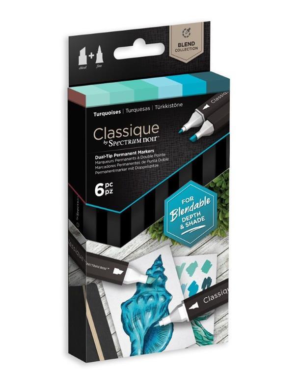 FLOMASTRI SPECTRUM NOIR, SET 6, TURQUOISES