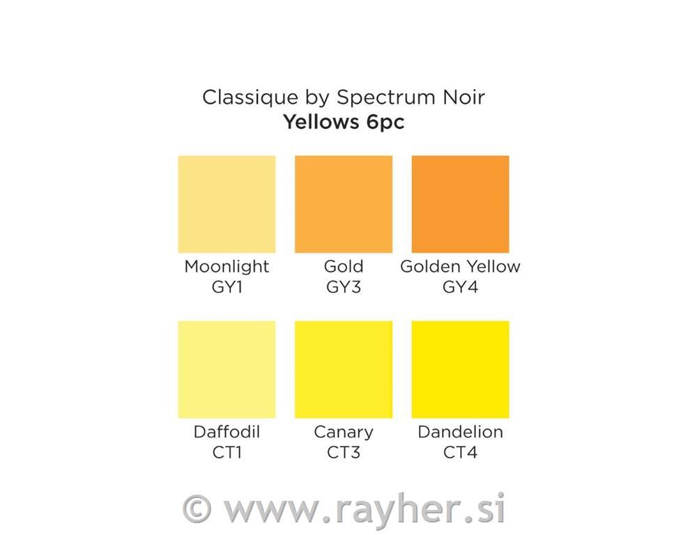 FLOMASTRI SPECTRUM NOIR, SET 6, YELLOWS
