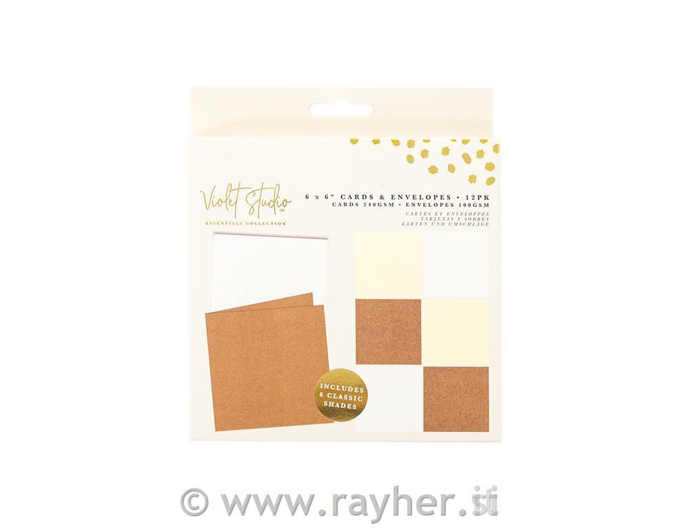 Set kuvert in vizitk 15.2x15.2cm, set 12, Clasicc