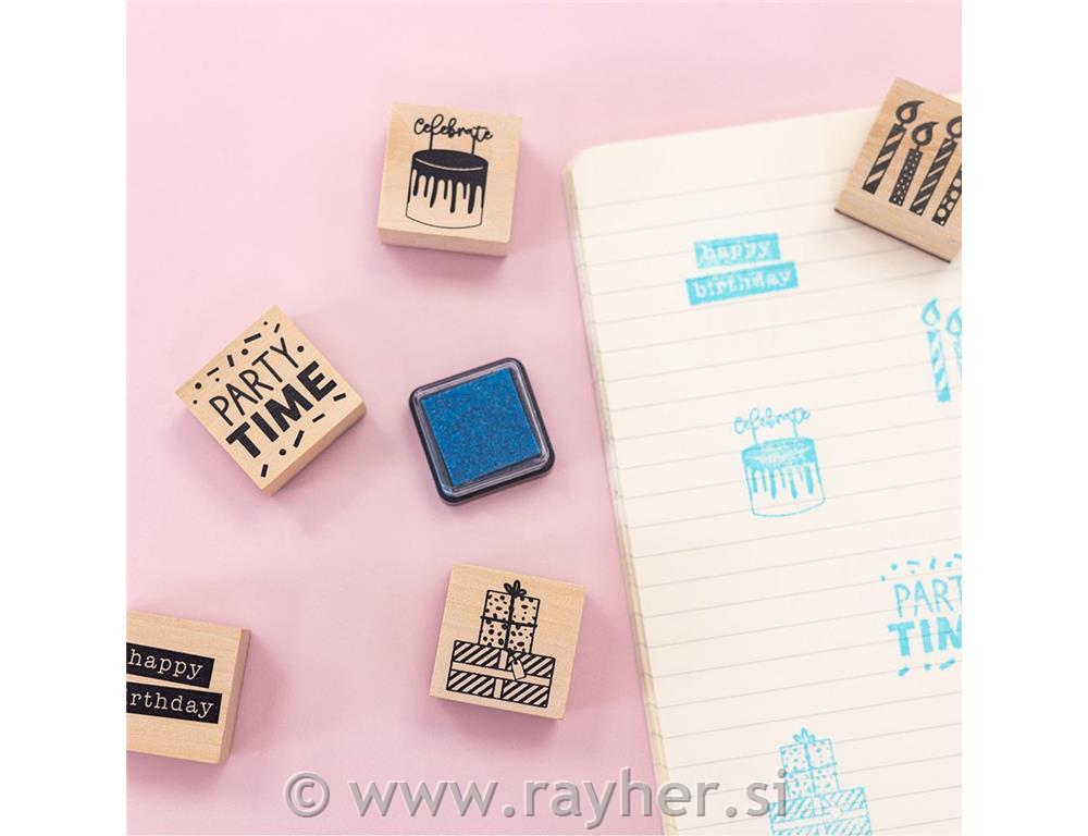 Wooden Stamp Set - Party- 6pcs
