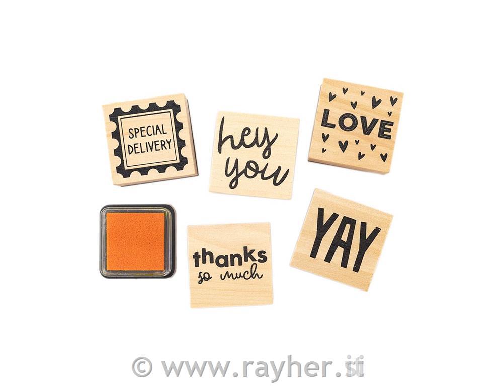 Štampiljke Sentiments, Violet Studios, set 6