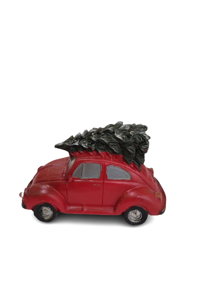 Zasnežen avto Herbi s smreko z LED lučko, 1 kos