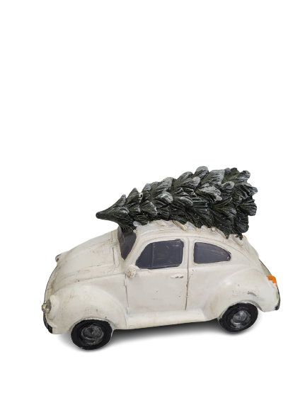 Zasnežen avto Herbi s smreko z LED lučko, 1 kos