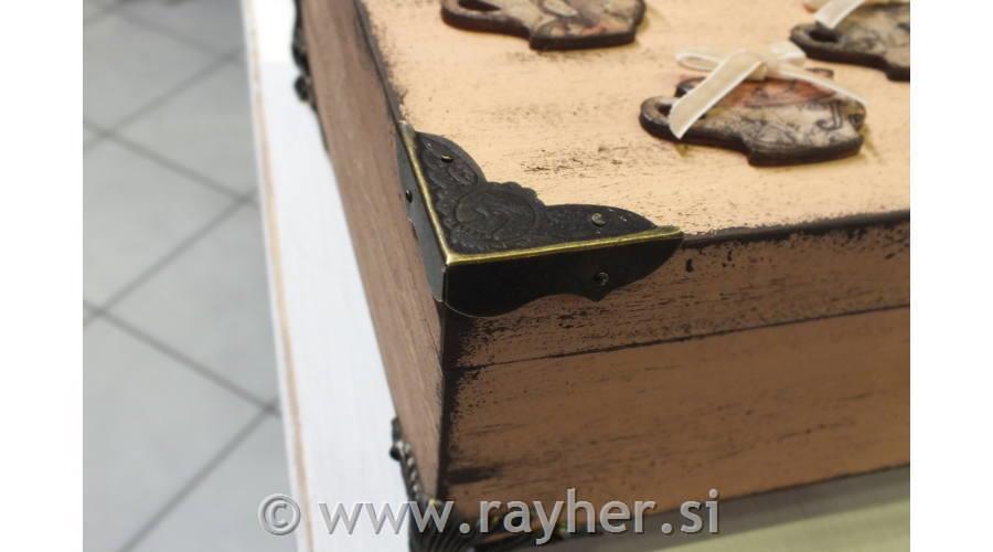 Metal corner + screws,