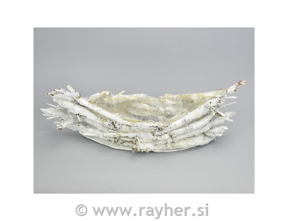 Košarica z beljenih vej, 39cm