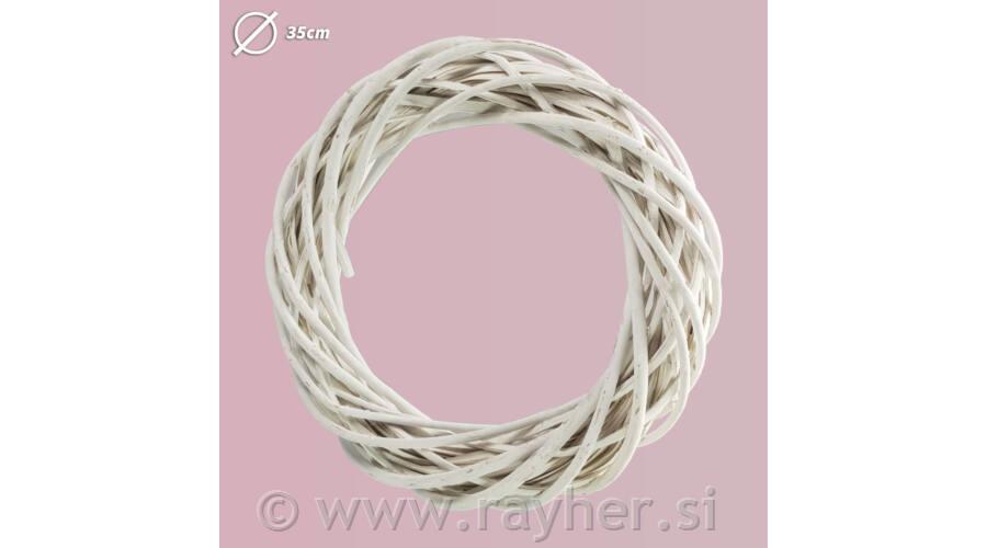 Venec pleten, bel, 35cm