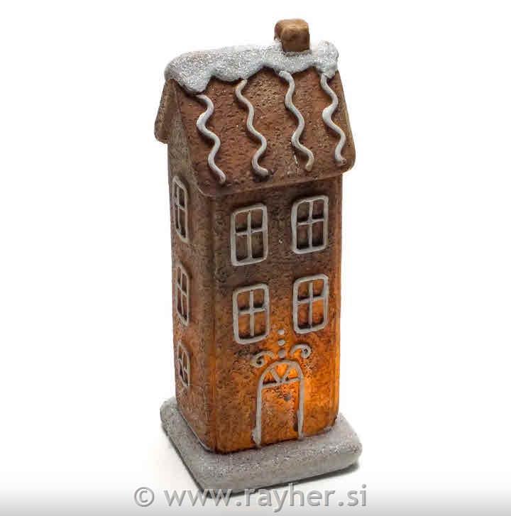 Hiška dvonadstropna "piškotek", 16cm